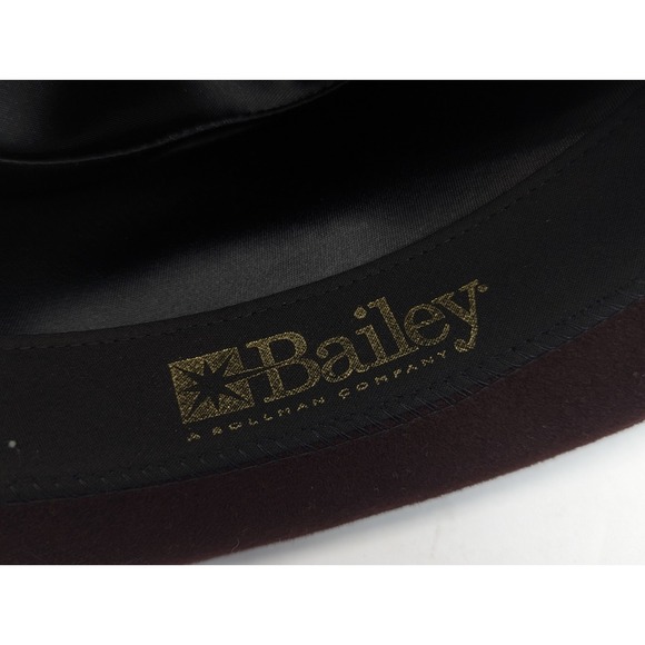 Bailey Jett Pork Pie Burgundy 100% Wool Hat Fedora Mens XL Bollman Company - Picture 12 of 13